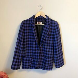 RODIER Paris - Blue and Black Checkered Blazer - Size 40